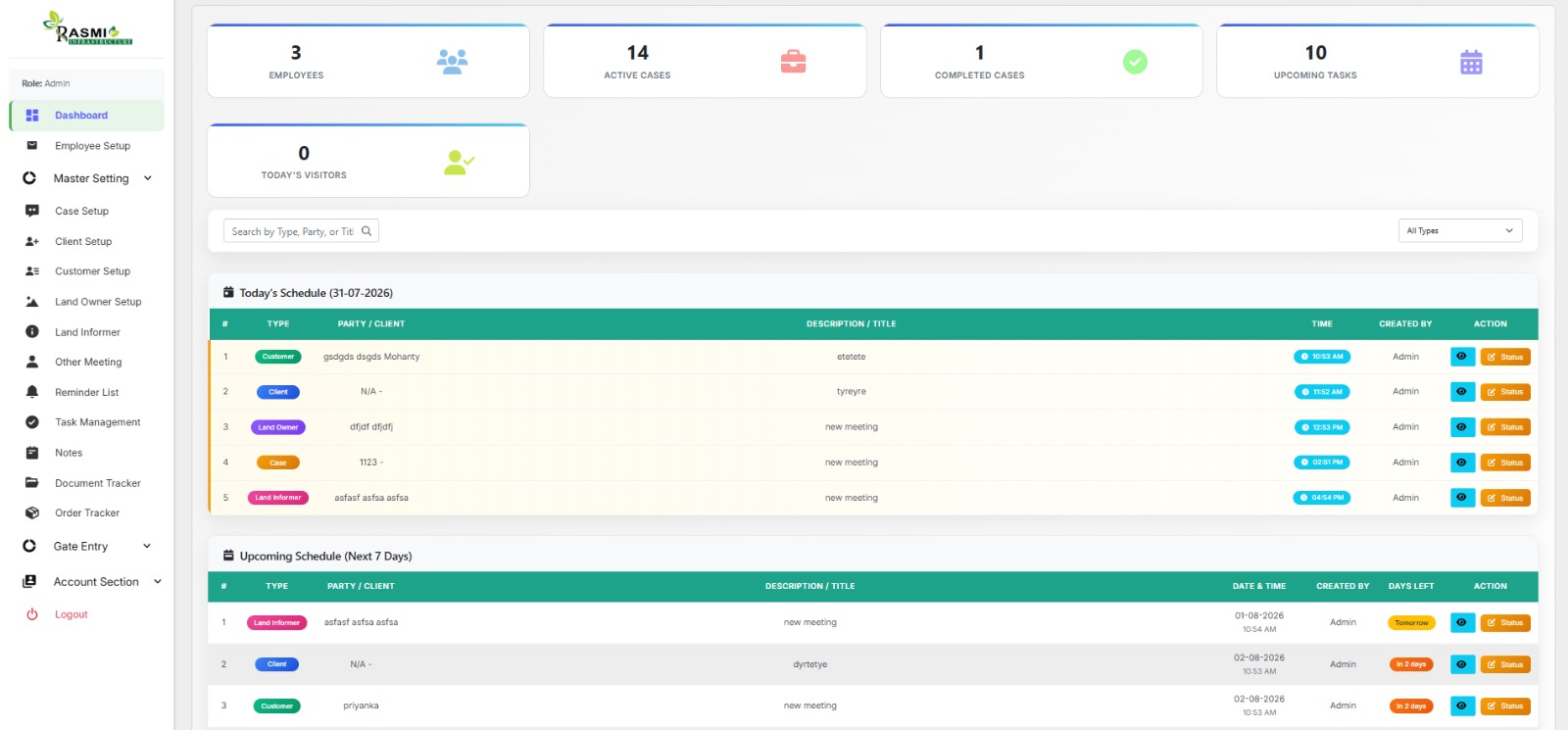 Rashmi Dashboard preview