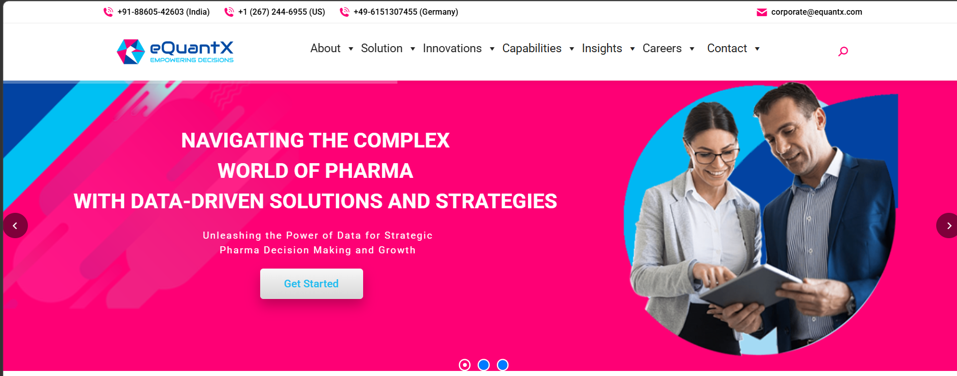 Equantx website preview