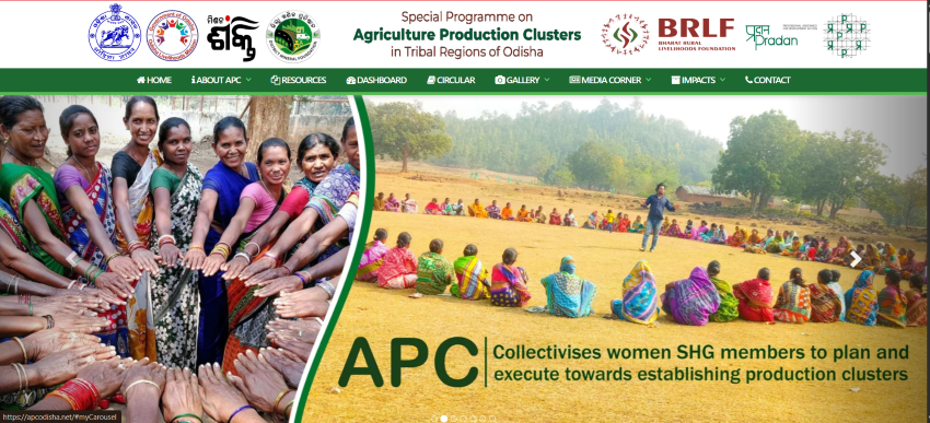 Agriculture Production Cluster (APC) Odisha website preview